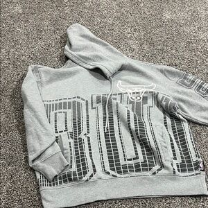 Chicago Bulls NBA Gray Hoodie with Graphic Print